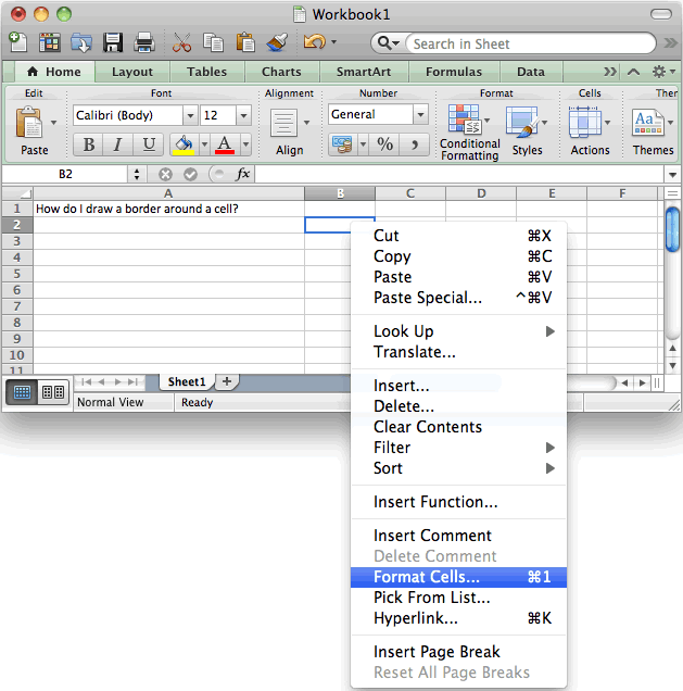 word 2011 for mac, change cell border color